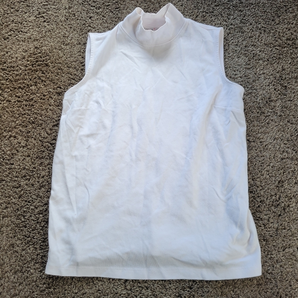 Hastings & Smith White Sleeveless Turtleneck Woman's Size 8